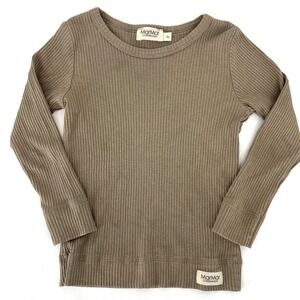 Mar Mar Copenhagen Baby Girls 2 Years Brown Ribbed‎ Long Sleeve Shirt